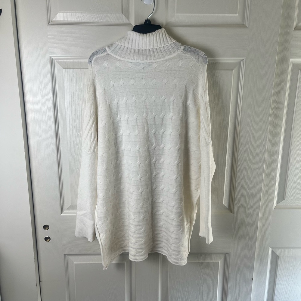 Picadilly Fashion Cream Cable Knit Turtleneck Pullover - Picture 5 of 5